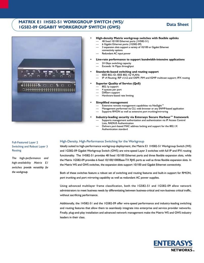 Enterasys Matrix E1 1H582-51 datasheet