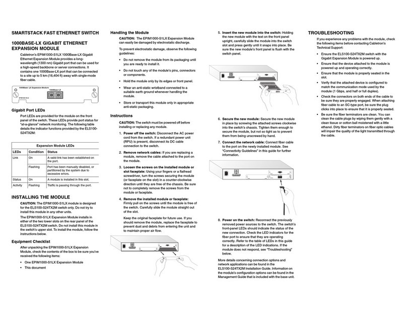 Cabletron Systems SmartSTACK EPIM1000-S1LX 1000BASE-LX Quick installation guide Cabletron Systems SmartSTACK EPIM1000-S1LX 1000BASE-LX Quick installation guide