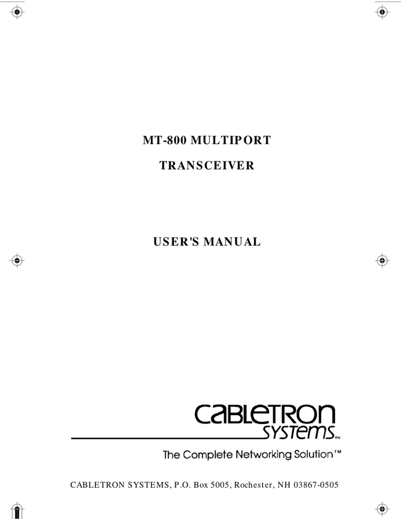 Cabletron Systems MT-800 user manual