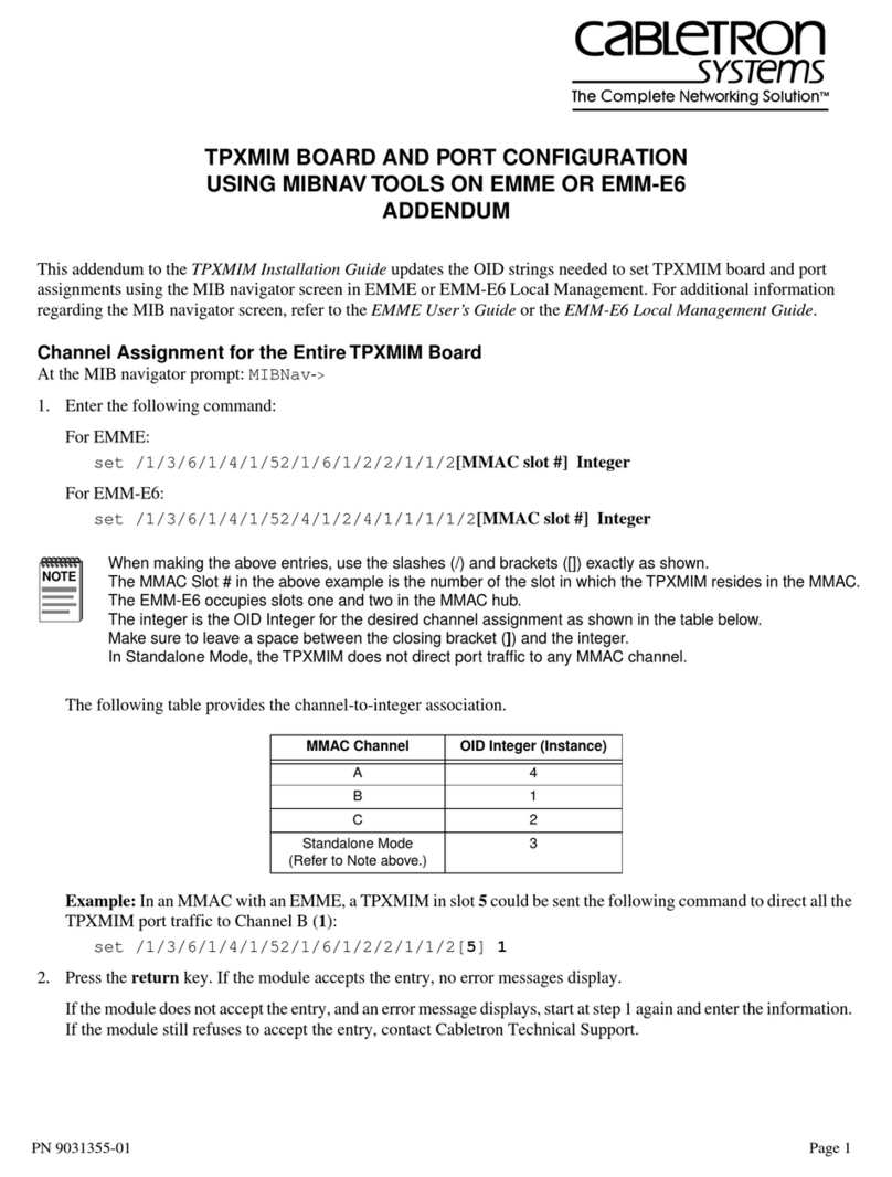 Cabletron Systems Spectrum EMM-E6 Addendum manual