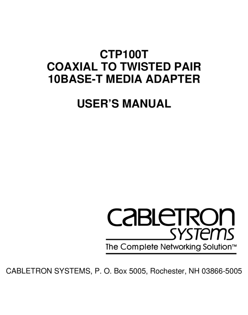 Cabletron Systems CTP100T user manual