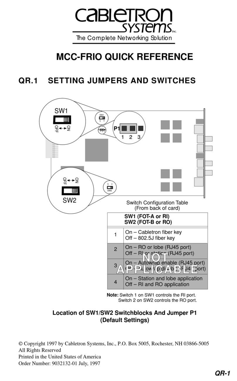 Cabletron Systems MCC-FRIO User manual