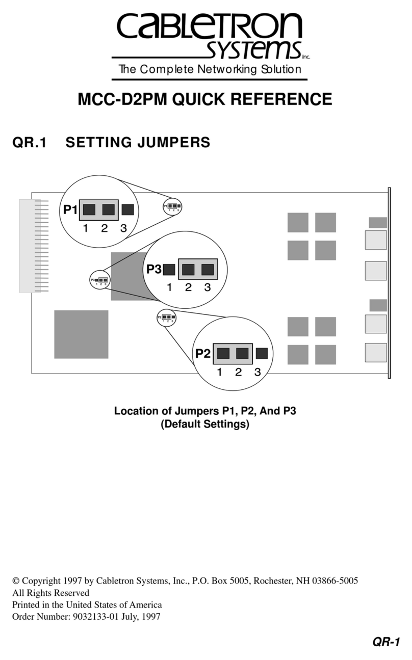 Cabletron Systems MCC-D2PM quick reference Cabletron Systems MCC-D2PM quick reference