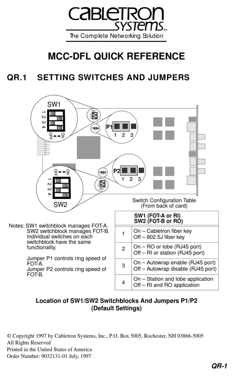 Cabletron Systems MCC-DFL quick reference