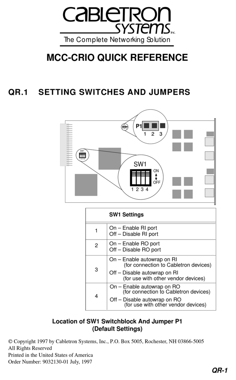 Cabletron Systems MCC-CRIO quick reference