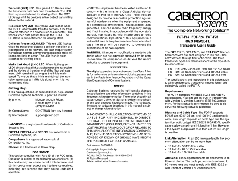 Cabletron Systems FOT-F14 user guide