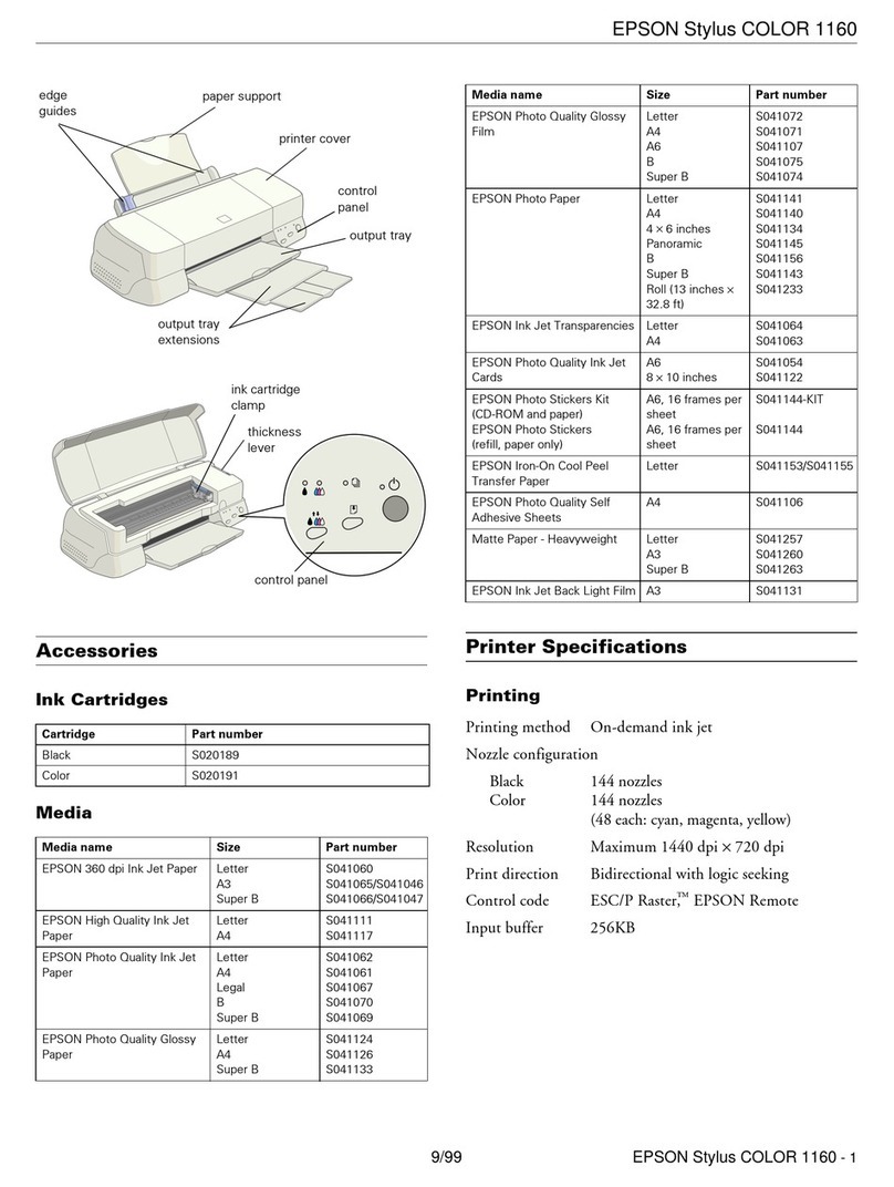 Epson Stylus COLOR 1160 User manual