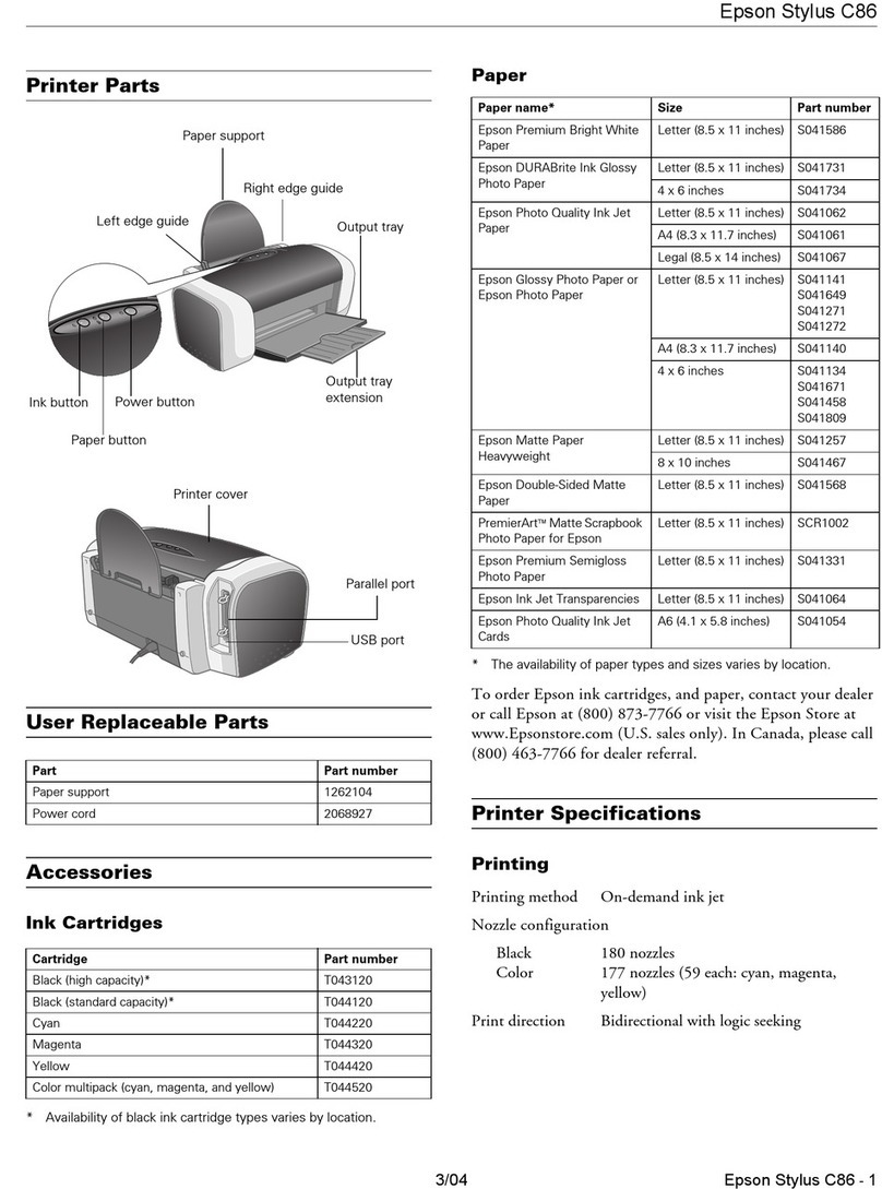 Epson Stylus C86 User manual
