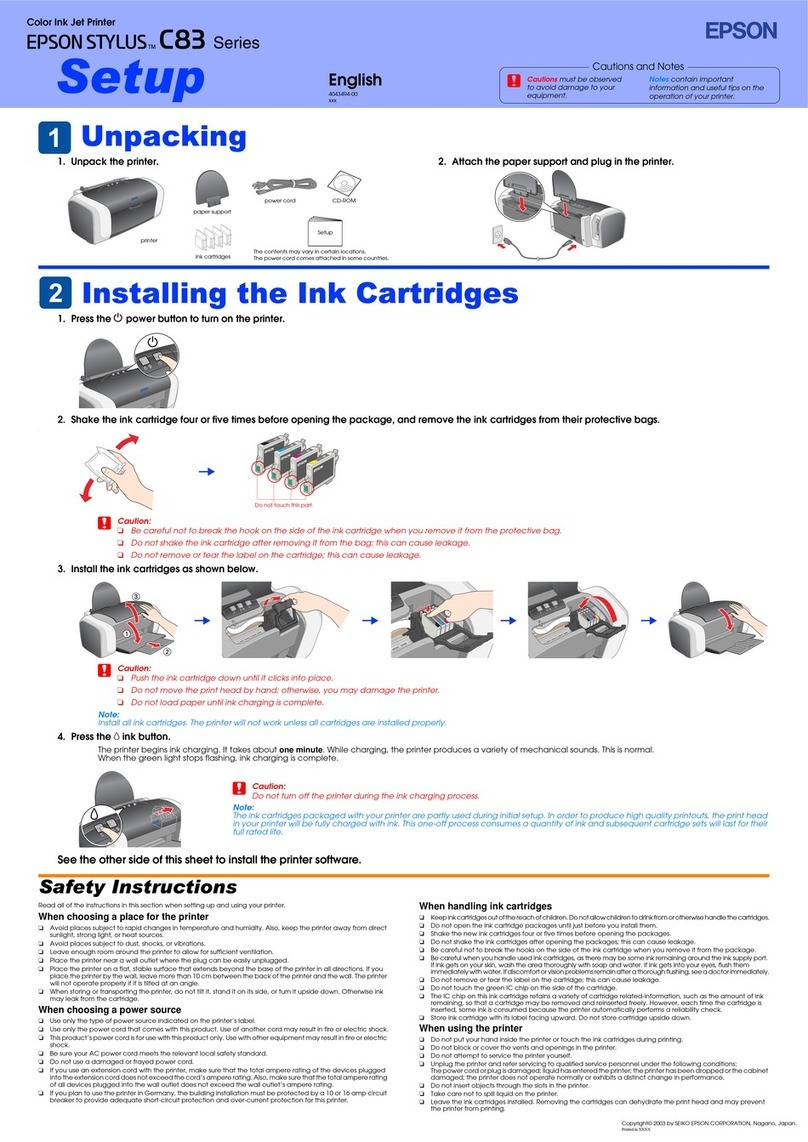 Epson Stylus C83 User manual