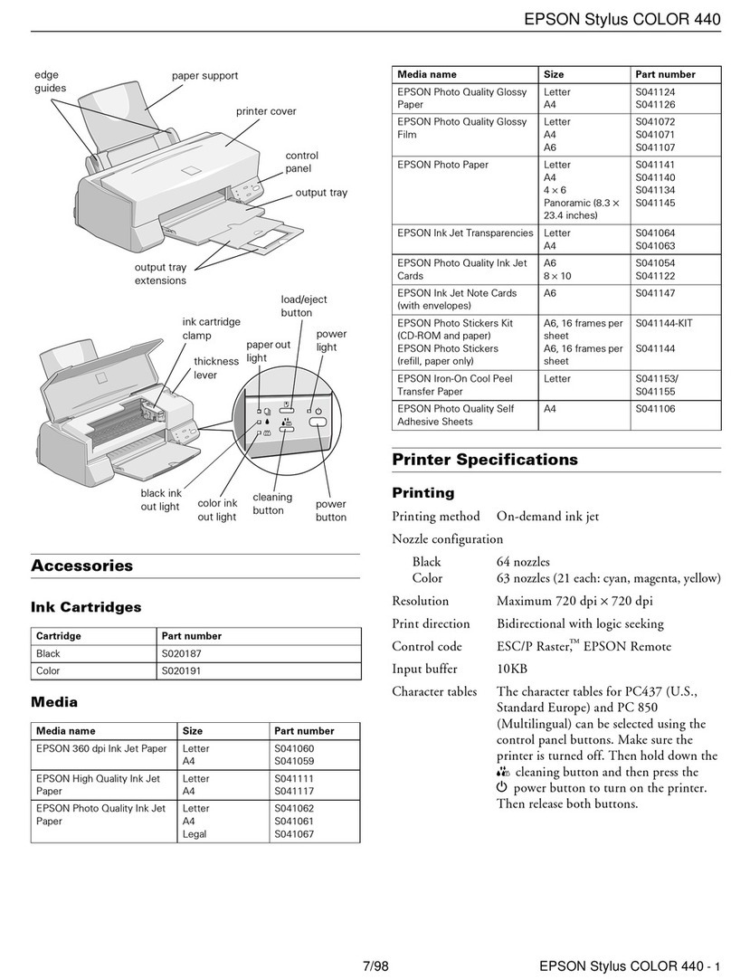 Epson Stylus Color 440 User manual