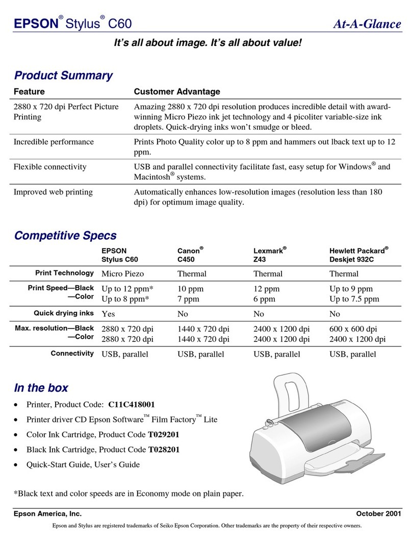 Epson Stylus Color C60 User manual