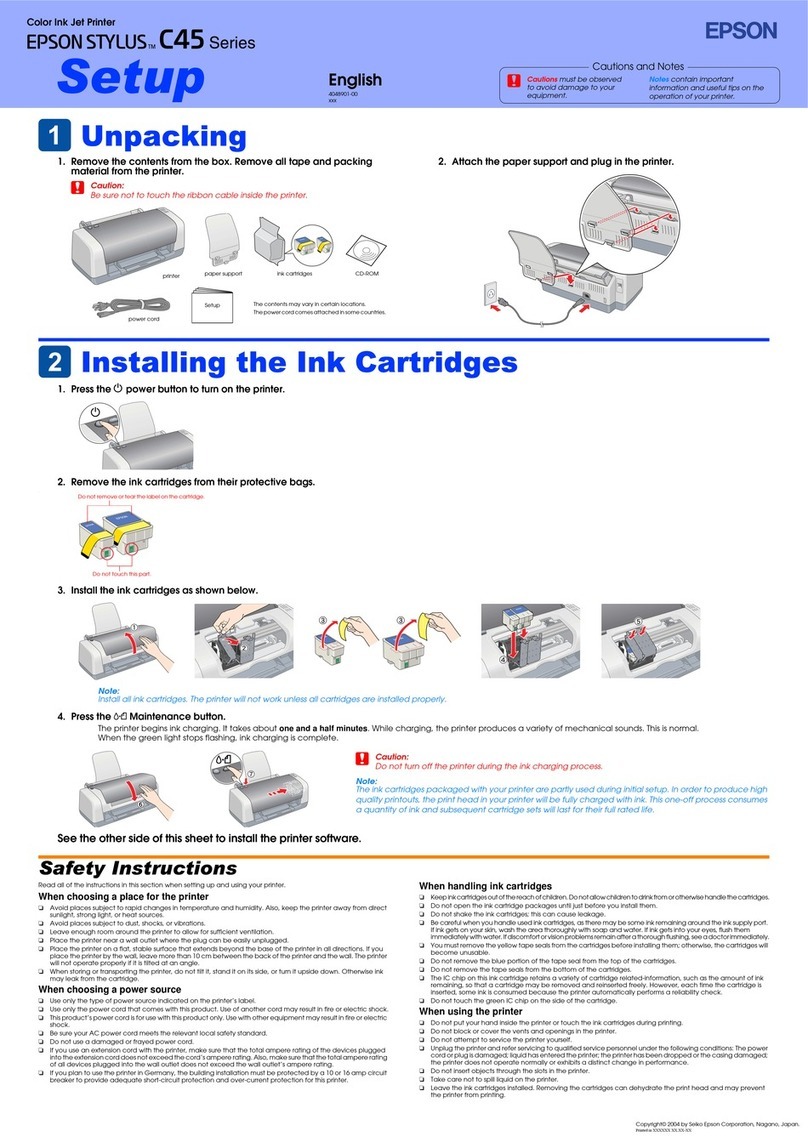 Epson Stylus C45 User manual