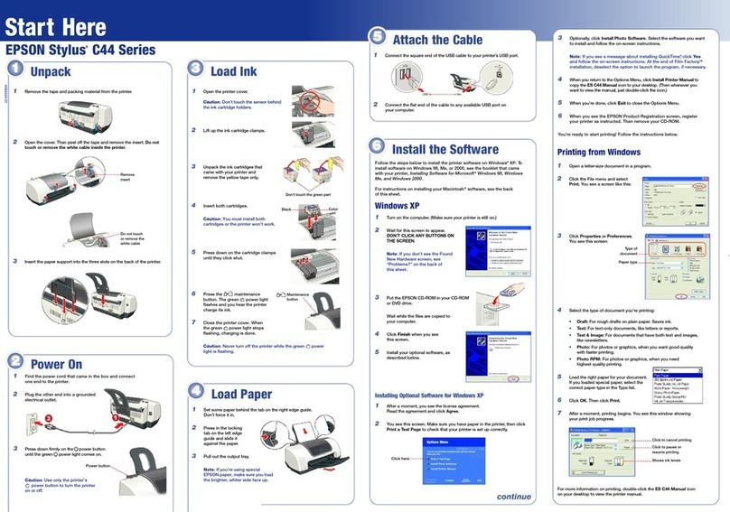 Epson Stylus C44 Instruction Manual
