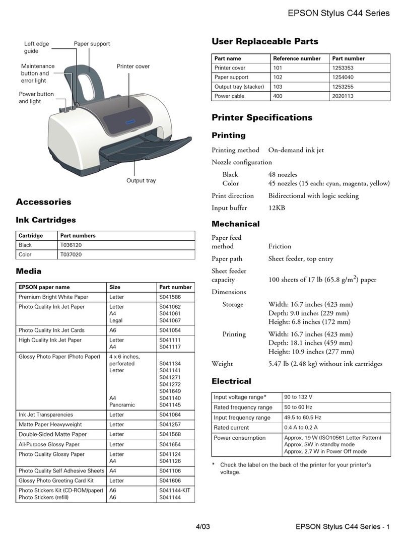 Epson Stylus C44 User manual