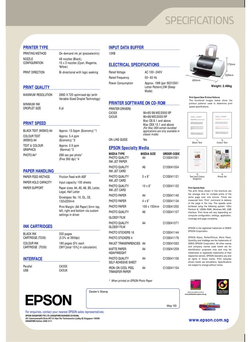 Epson Stylus C43SX User manual