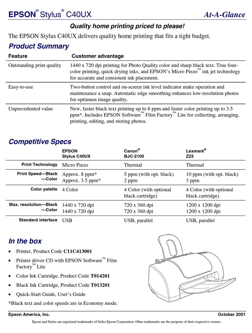 Epson Stylus C40UX User manual