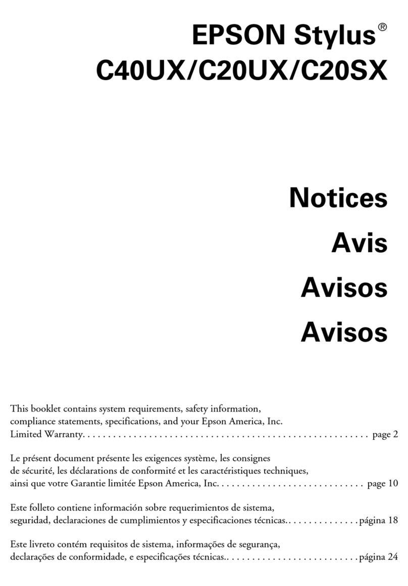 Epson Stylus C20SX User manual