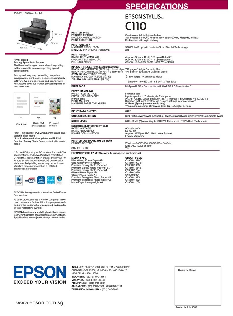 Epson Stylus C110 User manual Epson Stylus C110 User manual