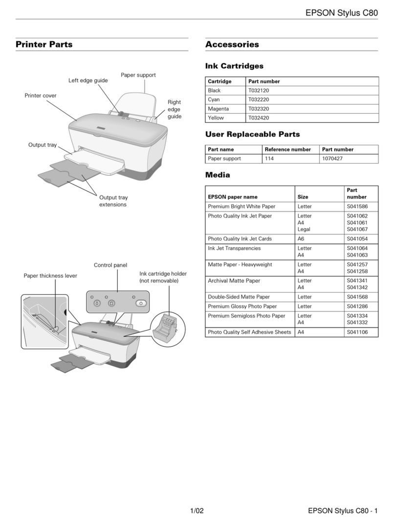 Epson Stylus Color C80 User manual