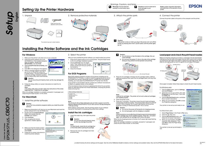 Epson Stylus Color C70 User manual