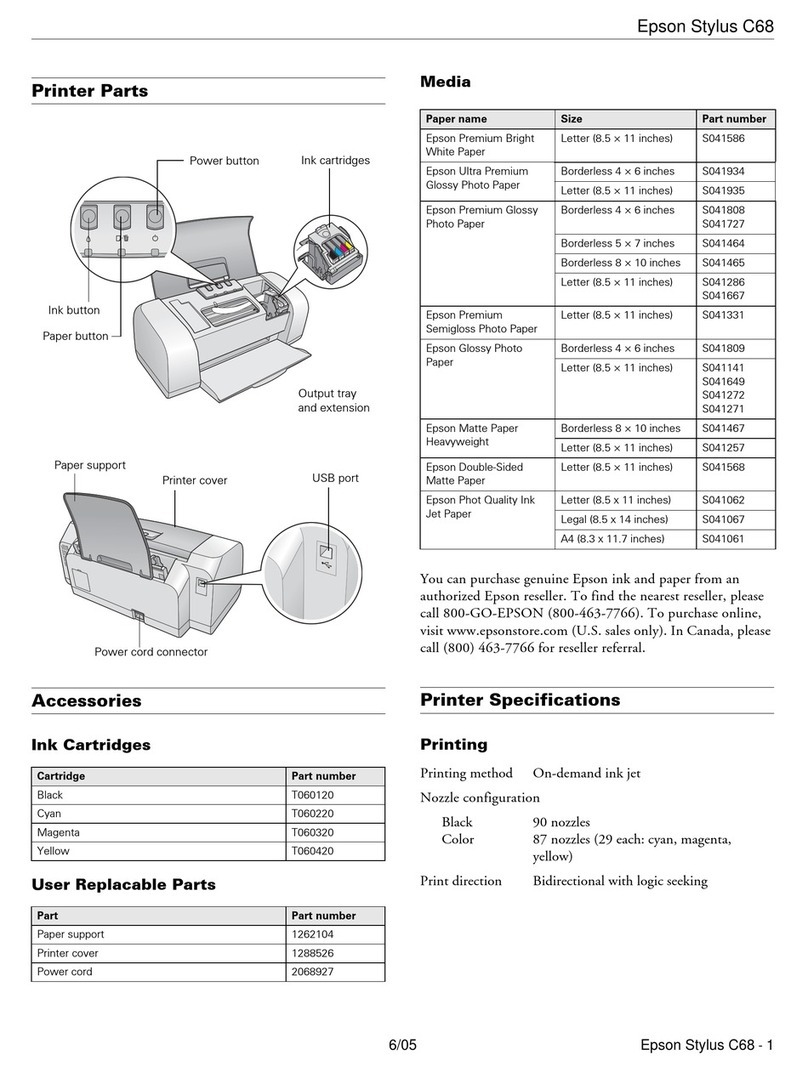 Epson Stylus C68 User manual