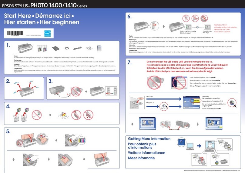 Epson 1400 - Stylus Photo Color Inkjet Printer Instruction Manual