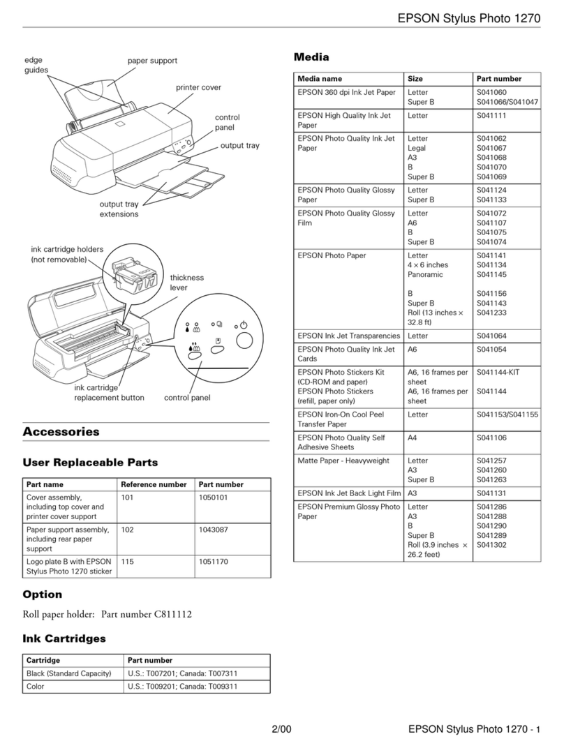 Epson Stylus Photo 1270 User manual
