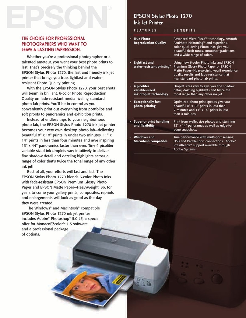 Epson Stylus Photo 1270 User manual