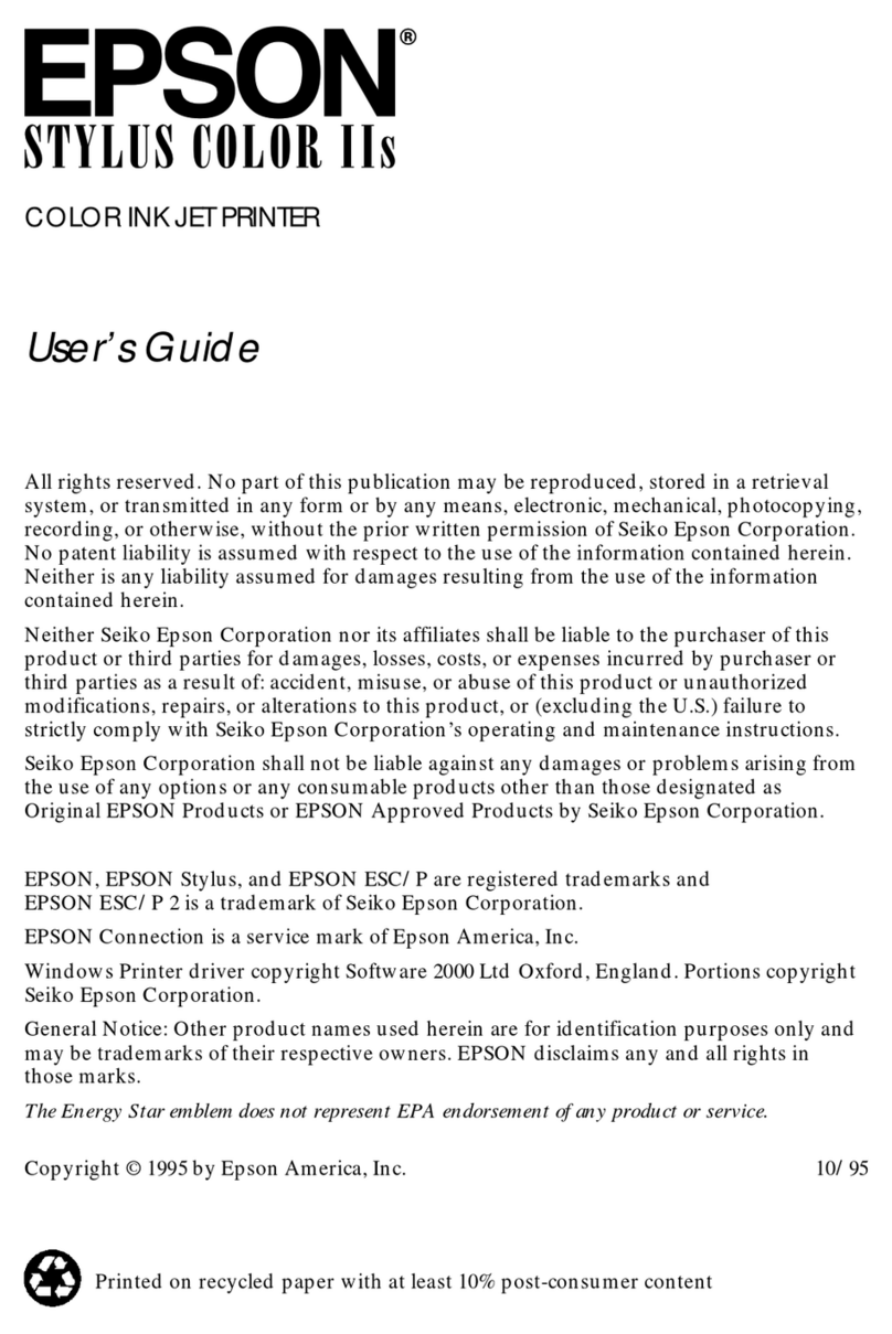 Epson Stylus Color Stylus Color IIs User manual