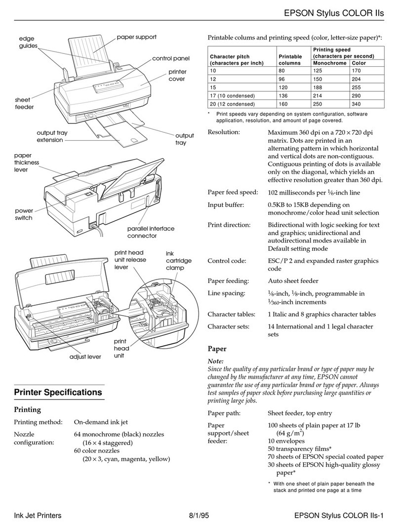 Epson Stylus Color Stylus Color IIs User manual