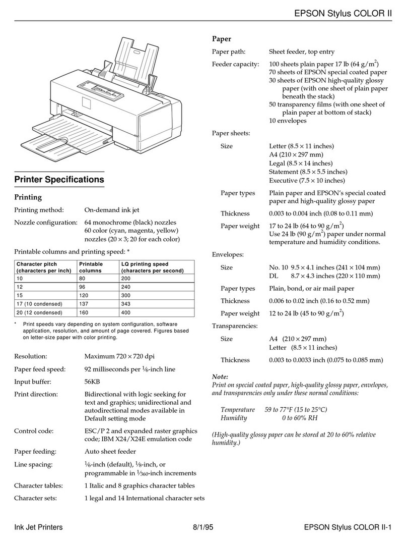 Epson Stylus Color Stylus Color II User manual Epson Stylus Color Stylus Color II User manual