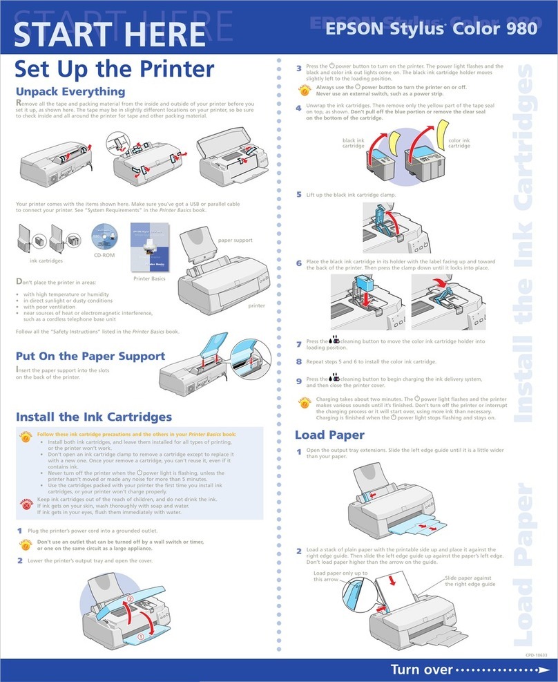 Epson Stylus Color 980 User manual