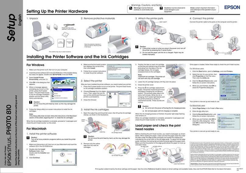 Epson Stylus Photo 810 User manual Epson Stylus Photo 810 User manual