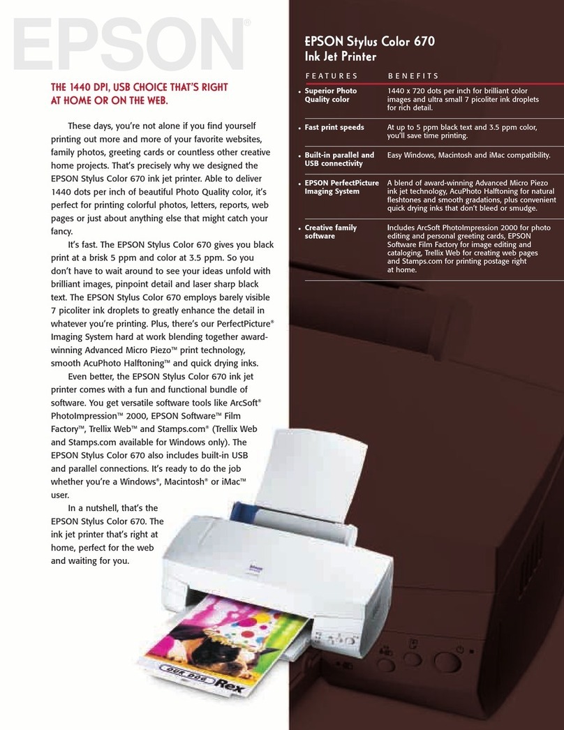 Epson Stylus Color 670 User manual