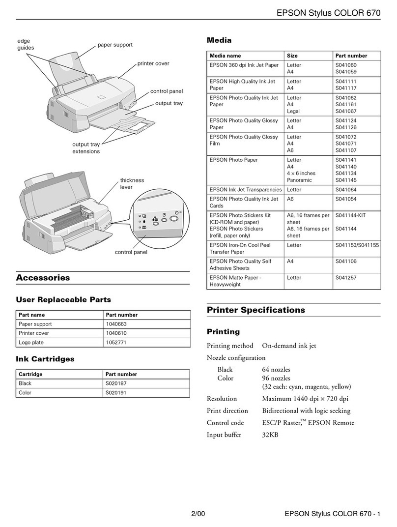 Epson Stylus Color 670 User manual