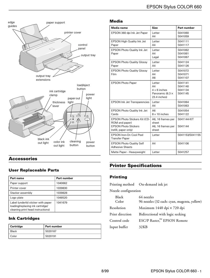 Epson Stylus Color 660 User manual
