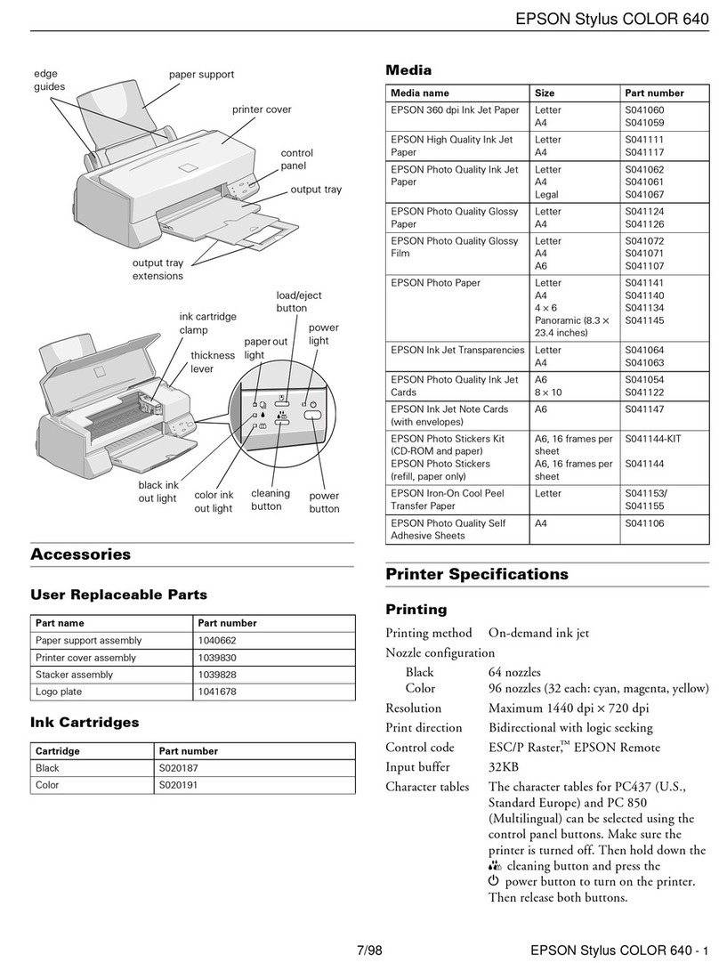 Epson Stylus Color 640 User manual