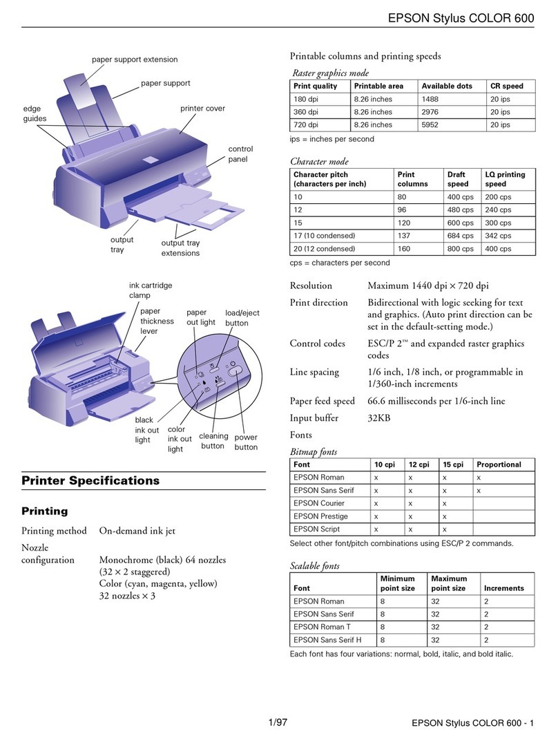 Epson Stylus color 600 User manual