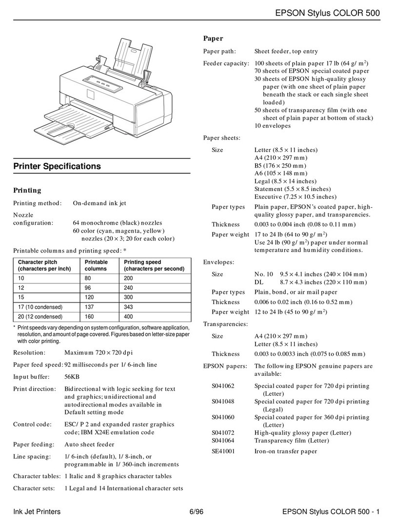Epson Stylus Color 500 User manual Epson Stylus Color 500 User manual