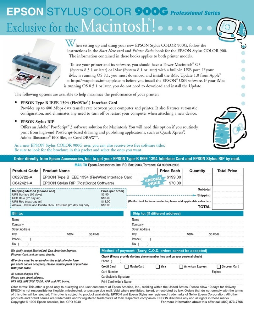 Epson Stylus COLOR 900G Instruction Manual