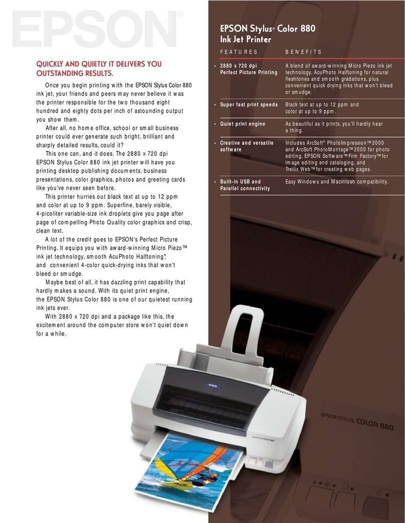 Epson Stylus Color 880 User manual