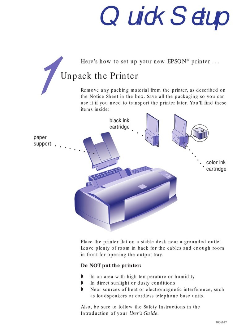 Epson Stylus Color 800 Specification sheet