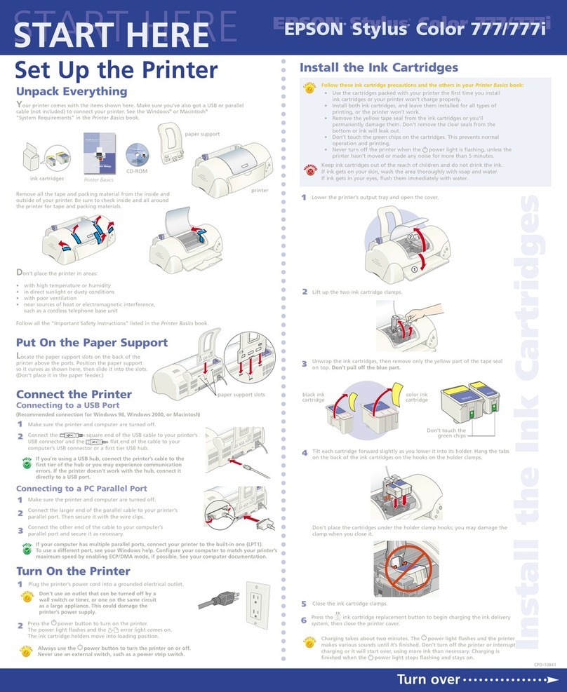 Epson Stylus Color 777 User manual