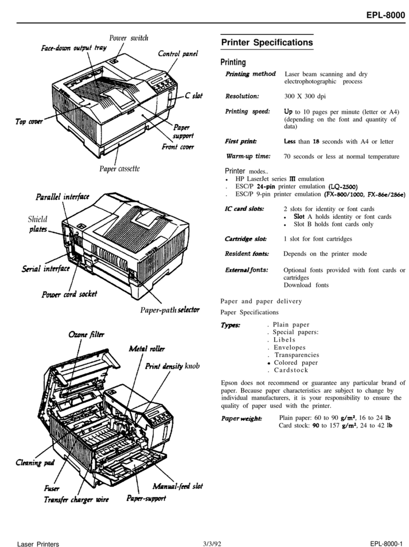 Epson EPL-8000 User manual Epson EPL-8000 User manual