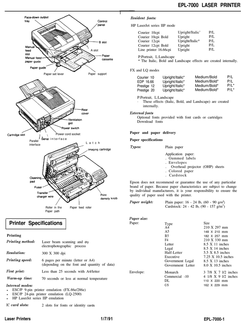 Epson EPL-7000 User manual