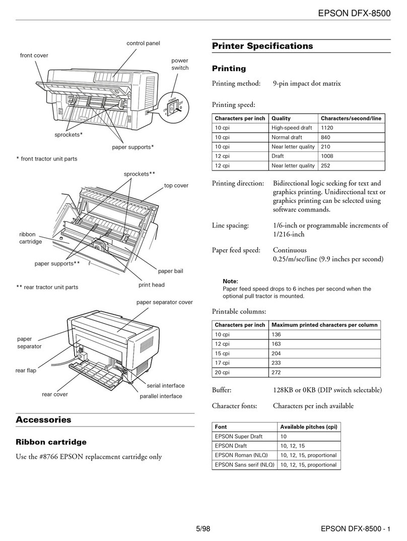 Epson DFX-8500 - Impact Printer User manual