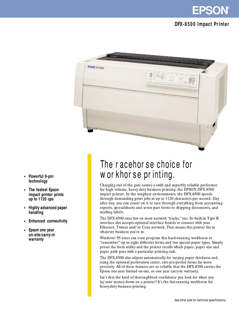 Epson DFX-8500 - Impact Printer User manual Epson DFX-8500 - Impact Printer User manual