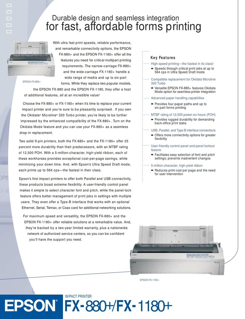 Epson FX-1180 - Impact Printer User manual