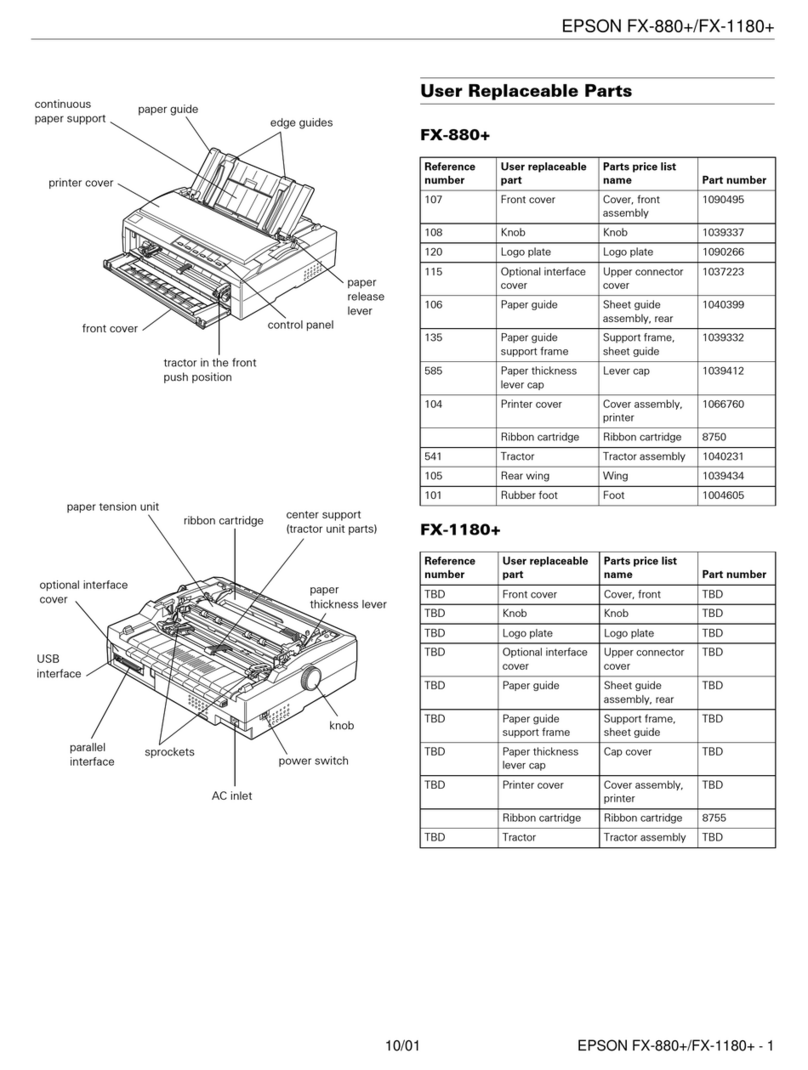 Epson FX-1180 - Impact Printer User manual