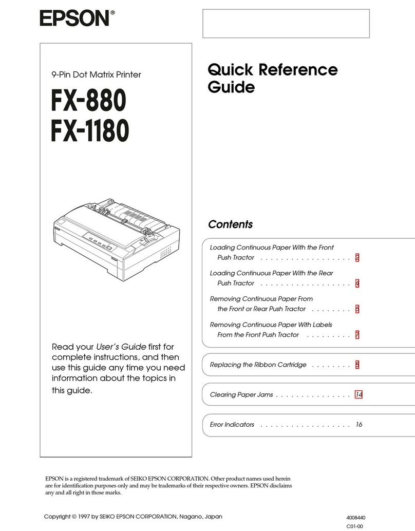 Epson FX-1180 - Impact Printer User manual
